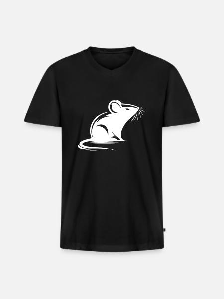 Mouse Drawing Tattoo Style - Men's Premium Organic T-shirt with V-neck - black