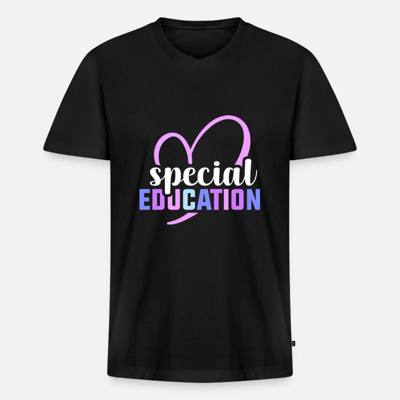 Special education - Männer Premium Bio T-Shirt mit V-Ausschnitt - Schwarz