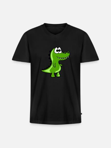 Funny Croc Comic Style - Men's Premium Organic T-shirt with V-neck - black