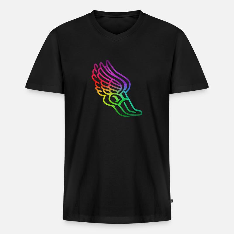 Leichtathletik - Männer Premium Bio T-Shirt mit V-Ausschnitt - Schwarz