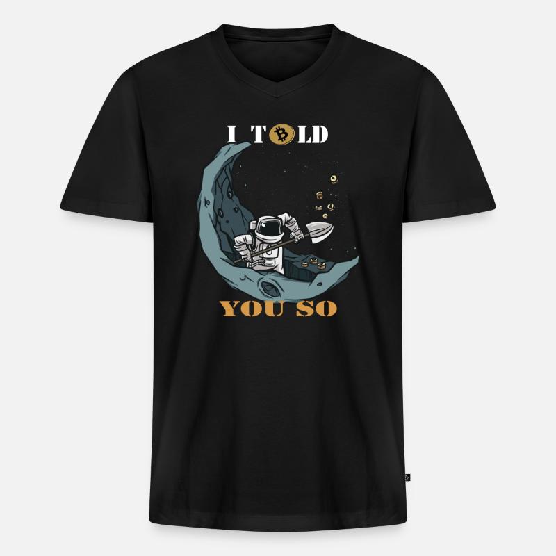 Bitcoin - Männer Premium Bio T-Shirt mit V-Ausschnitt - Schwarz