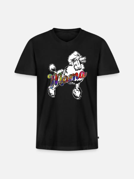 Poodle Poodle Mama - Men's Premium Organic T-shirt with V-neck - black