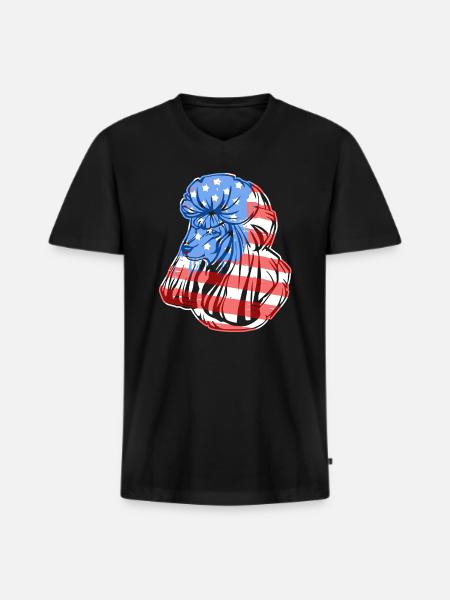 Poodle Poodle Flag - Men's Premium Organic T-shirt with V-neck - black