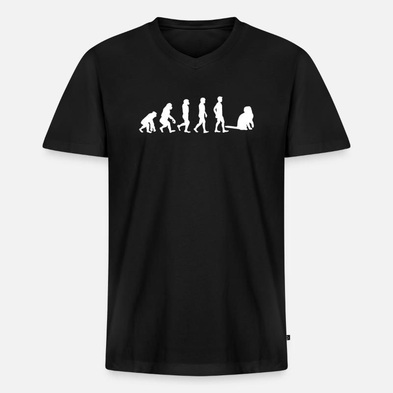 Scottish Fold Scottish Fold Evolution - Men's Premium Organic T-shirt with V-neck - black