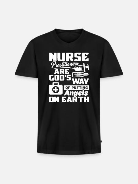 Nurse Practitioner Nurse Practitioner Angels - Men's Premium Organic T-shirt with V-neck - black