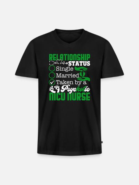 Nicu Nurse Relationship Status - Men's Premium Organic T-shirt with V-neck - black