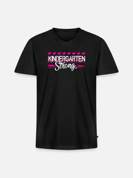 Kindergarten Teacher Kindergarten Strong - Men's Premium Organic T-shirt with V-neck - black