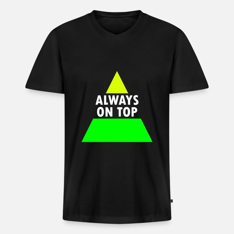 Always on top (split triangle) - Men's Premium Organic T-shirt with V-neck - black