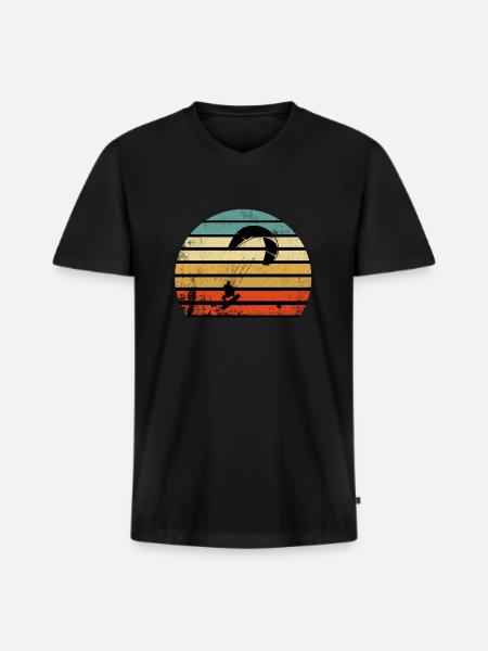 Kite Surfing Wind Sailing Wake Boarding Ocean Gift - Men's Premium Organic T-shirt with V-neck - black
