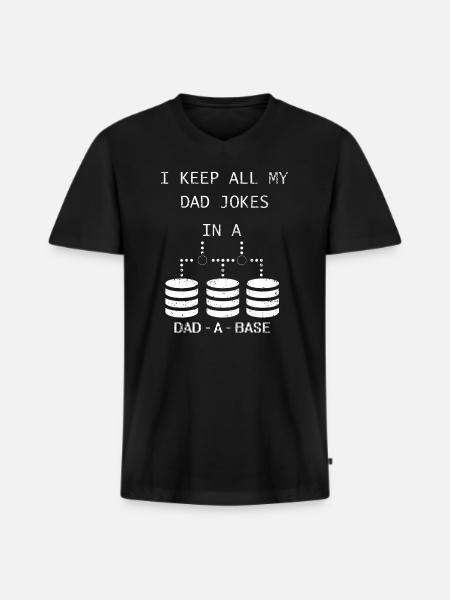 Jeg holder alle mine far-vittigheder i en far en base - Premium økologisk T-shirt med V-hals til mænd - sort