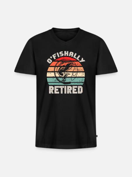 O'fishally retired - Men's Premium Organic T-shirt with V-neck - black