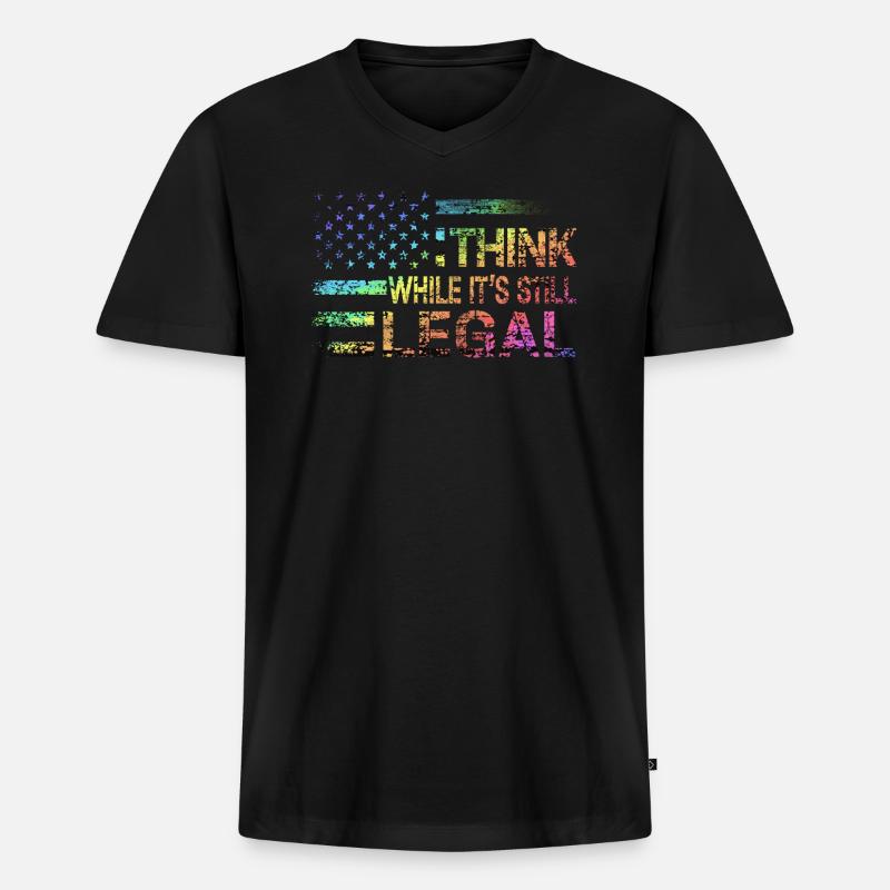 Think While Its Still Legal - Männer Premium Bio T-Shirt mit V-Ausschnitt - Schwarz