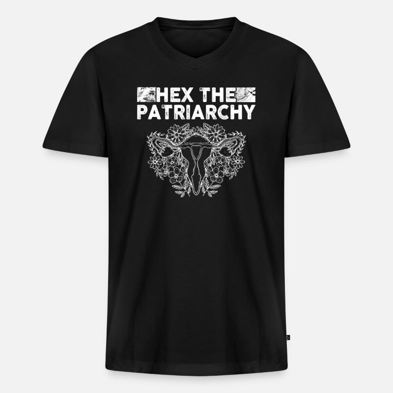 Hex The Patriarchy - Männer Premium Bio T-Shirt mit V-Ausschnitt - Schwarz