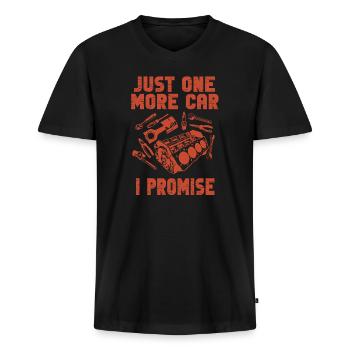 Just One More Car Part I Promise - Men's Premium Organic T-shirt with V-neck - black - Front - Nico (187cm)