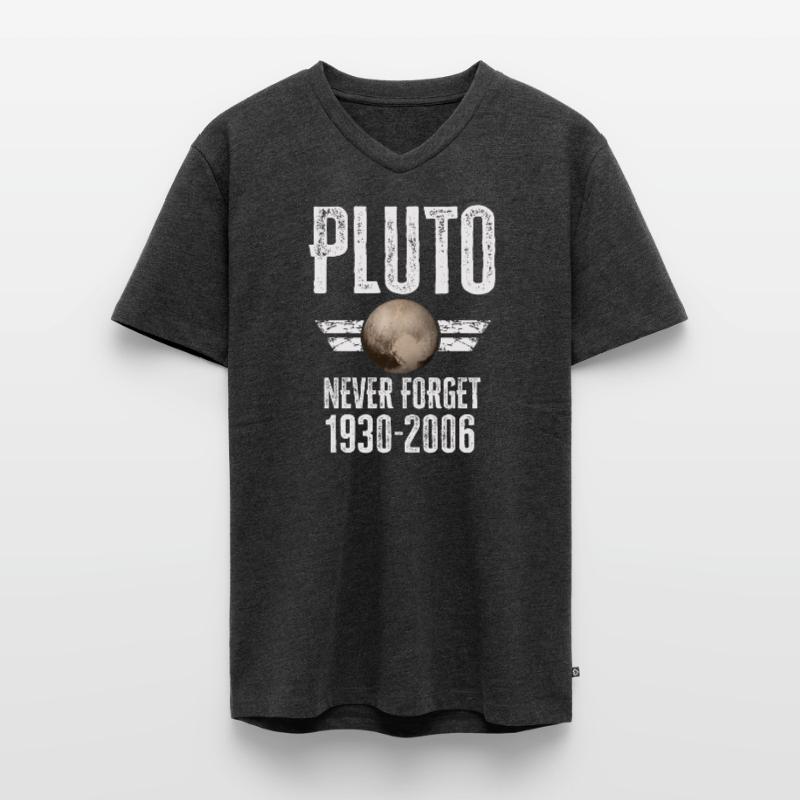 Never Forget Pluto Design Retro Style Funny Space Men's Premium Organic T-shirt with V-neck