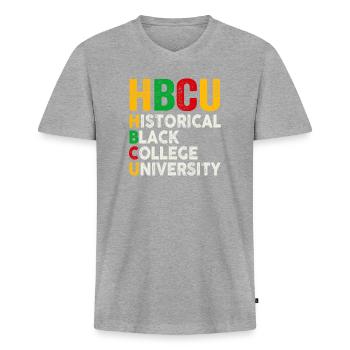 Historical Black College University - Männer Premium Bio T-Shirt mit V-Ausschnitt - Grau meliert - Vorne