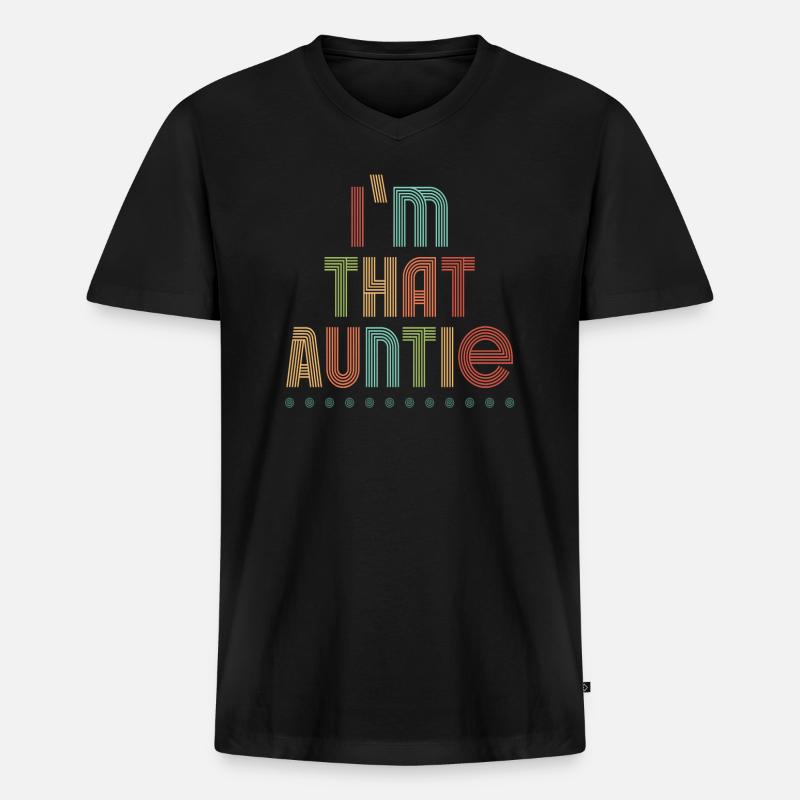 I am That Auntie - Männer Premium Bio T-Shirt mit V-Ausschnitt - Schwarz