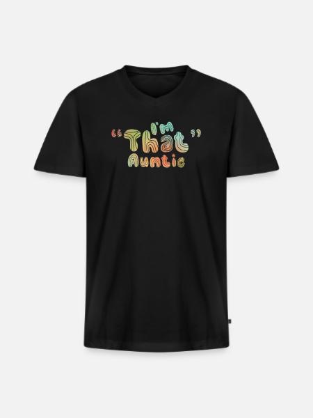 I am That Auntie - Männer Premium Bio T-Shirt mit V-Ausschnitt - Schwarz