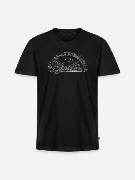 Reading Is Fundamental - Men's Premium Organic T-shirt with V-neck - black