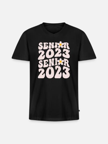 Senior 2023 - Men's Premium Organic T-shirt with V-neck - black