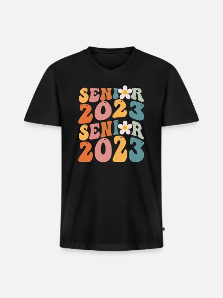 Senior 2023 - T-shirt encolure en V Premium bio Homme - noir