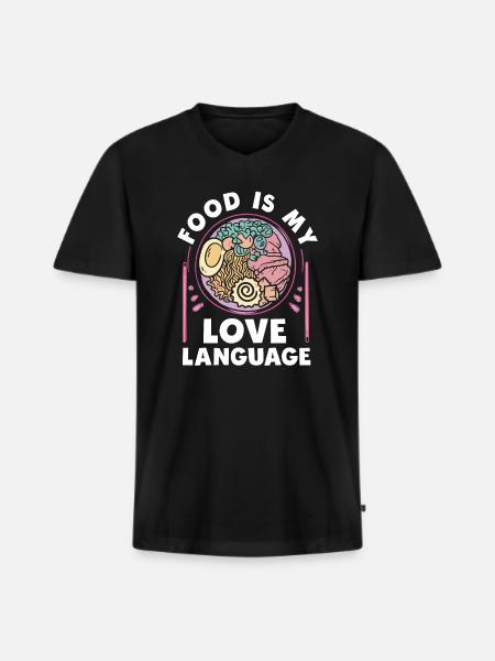 Food Is My Love Language - Men's Premium Organic T-shirt with V-neck - black