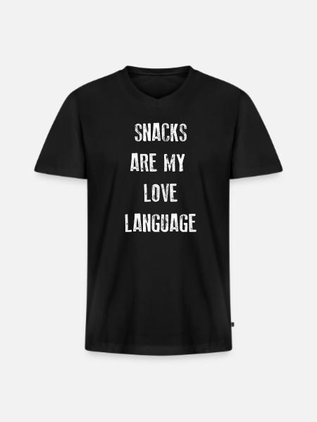 Snacks Are My Love Language - Men's Premium Organic T-shirt with V-neck - black