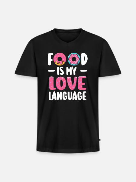 Food Is My Love Language - Men's Premium Organic T-shirt with V-neck - black