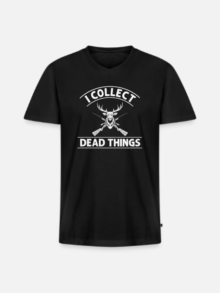 I Collect Dead Things - Men's Premium Organic T-shirt with V-neck - black