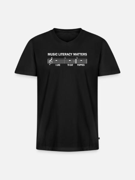 Music Literacy Matters - Men's Premium Organic T-shirt with V-neck - black