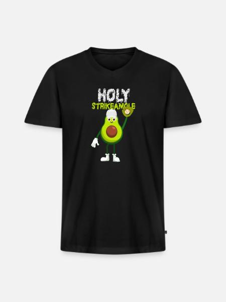 Holy Strikeamole Baseball Softball Avocado - Men's Premium Organic T-shirt with V-neck - black