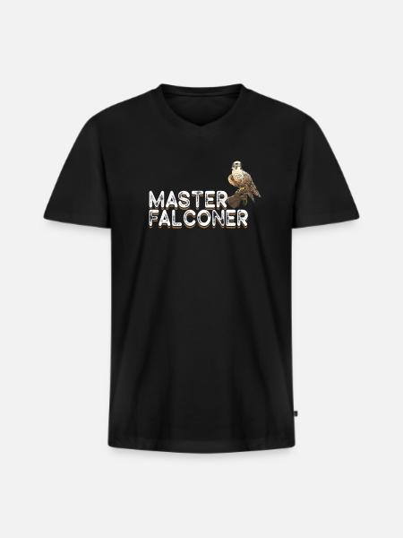 Falconry Bird Falcon Hunting Falconer - Men's Premium Organic T-shirt with V-neck - black