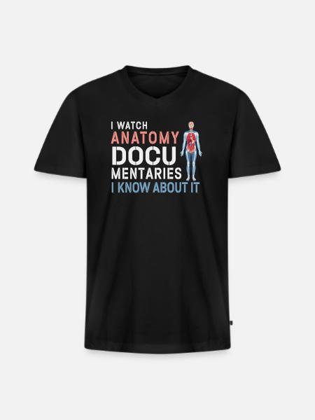 Anatomy Documentaries Medical - Men's Premium Organic T-shirt with V-neck - black