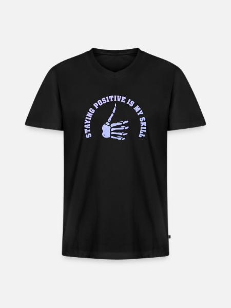 Staying Positive Is My Skill - Men's Premium Organic T-shirt with V-neck - black