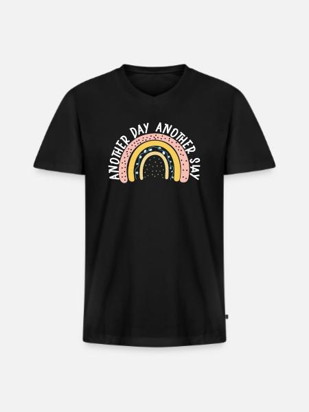 Another Day Another Slay Motivational - Men's Premium Organic T-shirt with V-neck - black