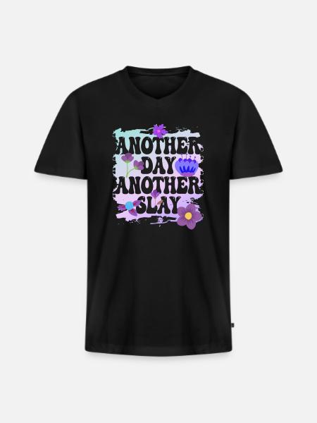 Another Day Another Slay Motivational - Men's Premium Organic T-shirt with V-neck - black