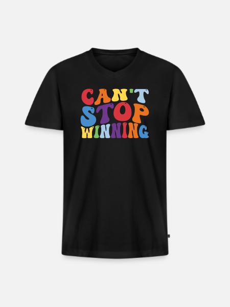 Can't Stop Winning - Men's Premium Organic T-shirt with V-neck - black