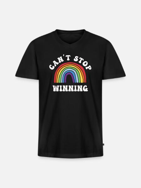 Can't Stop Winning - Men's Premium Organic T-shirt with V-neck - black