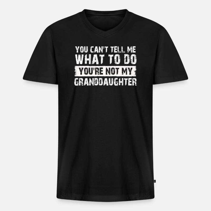 Nicht meine Enkelin - Männer Premium Bio T-Shirt mit V-Ausschnitt - Schwarz