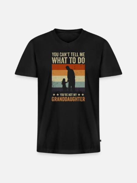 Nicht meine Enkelin - Männer Premium Bio T-Shirt mit V-Ausschnitt - Schwarz