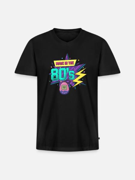 80's The 80s Music - Men's Premium Organic T-shirt with V-neck - black