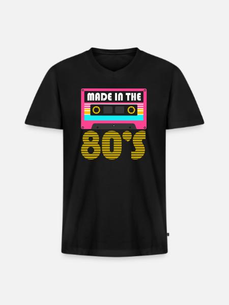80's The 80s Music - Men's Premium Organic T-shirt with V-neck - black