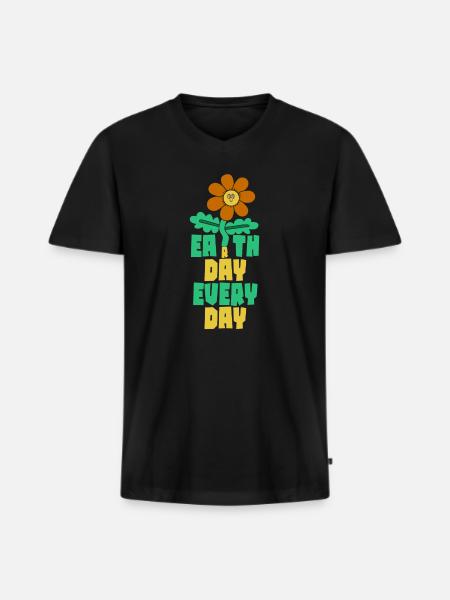 Earth Day Everyday Environmental Awareness - Men's Premium Organic T-shirt with V-neck - black