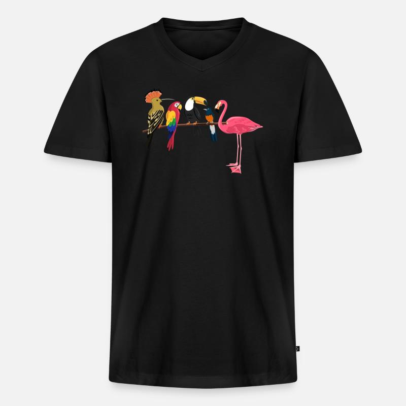 Lustiger Vogelbeobachter Vogelbeobachtung - Männer Premium Bio T-Shirt mit V-Ausschnitt - Schwarz