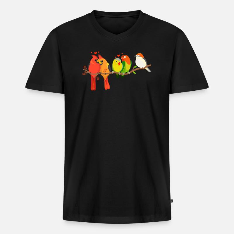 Lustiger Vogelbeobachter Vogelbeobachtung - Männer Premium Bio T-Shirt mit V-Ausschnitt - Schwarz