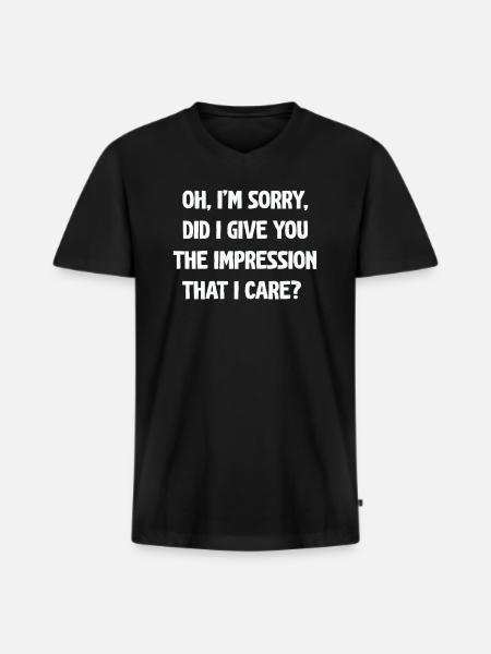 Pardon. Vous ai-je donné l’impression - T-shirt encolure en V Premium bio Homme - noir