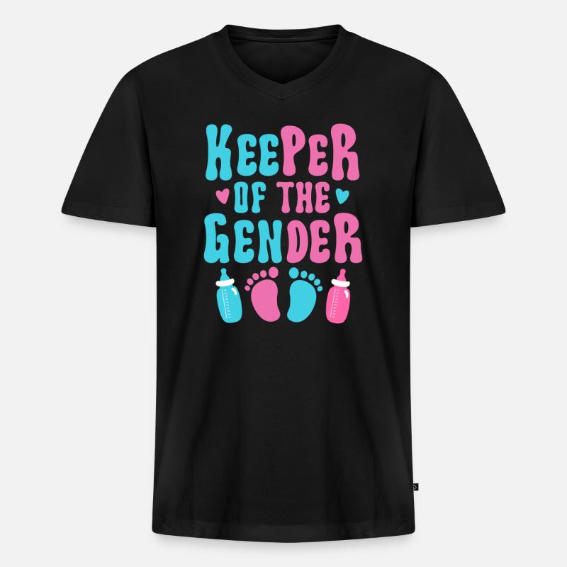 Hüter des Geschlechts - Männer Premium Bio T-Shirt mit V-Ausschnitt - Schwarz