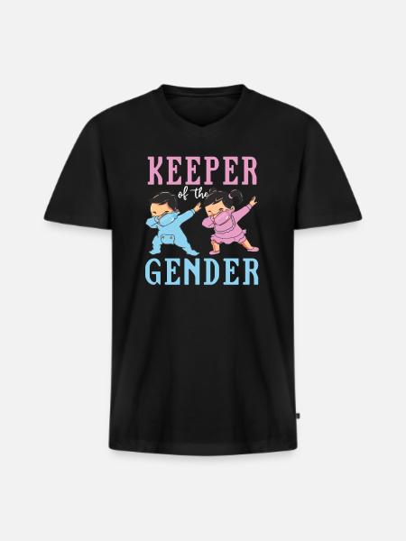 Keeper Of The Gender - Men's Premium Organic T-shirt with V-neck - black