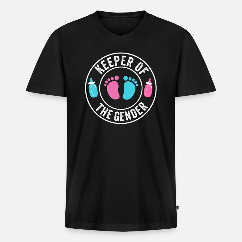 Hüter des Geschlechts - Männer Premium Bio T-Shirt mit V-Ausschnitt - Schwarz