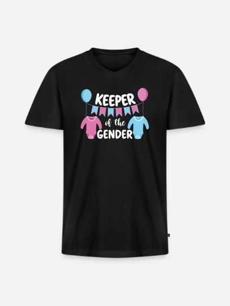 Hüter des Geschlechts - Männer Premium Bio T-Shirt mit V-Ausschnitt - Schwarz
